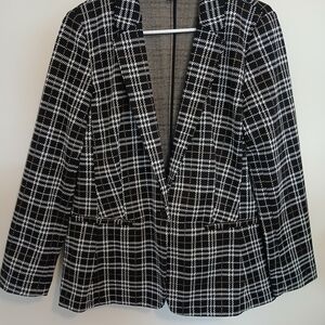 LOFT Monochrome Plaid Blazer